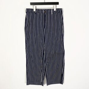NEW Chico's Classic Blue and White Striped Wide Leg Crop Pants 570284072